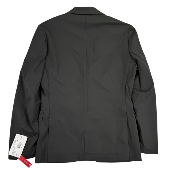 Calvin Klein Mens X Slim Fit Stretch Solid Knit Suit Jacket Dark Olive 36R New - Picture 4 of 6